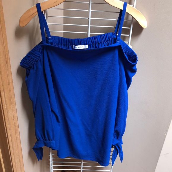 Cobalt Blue off the shoulder top - Picture 1 of 3